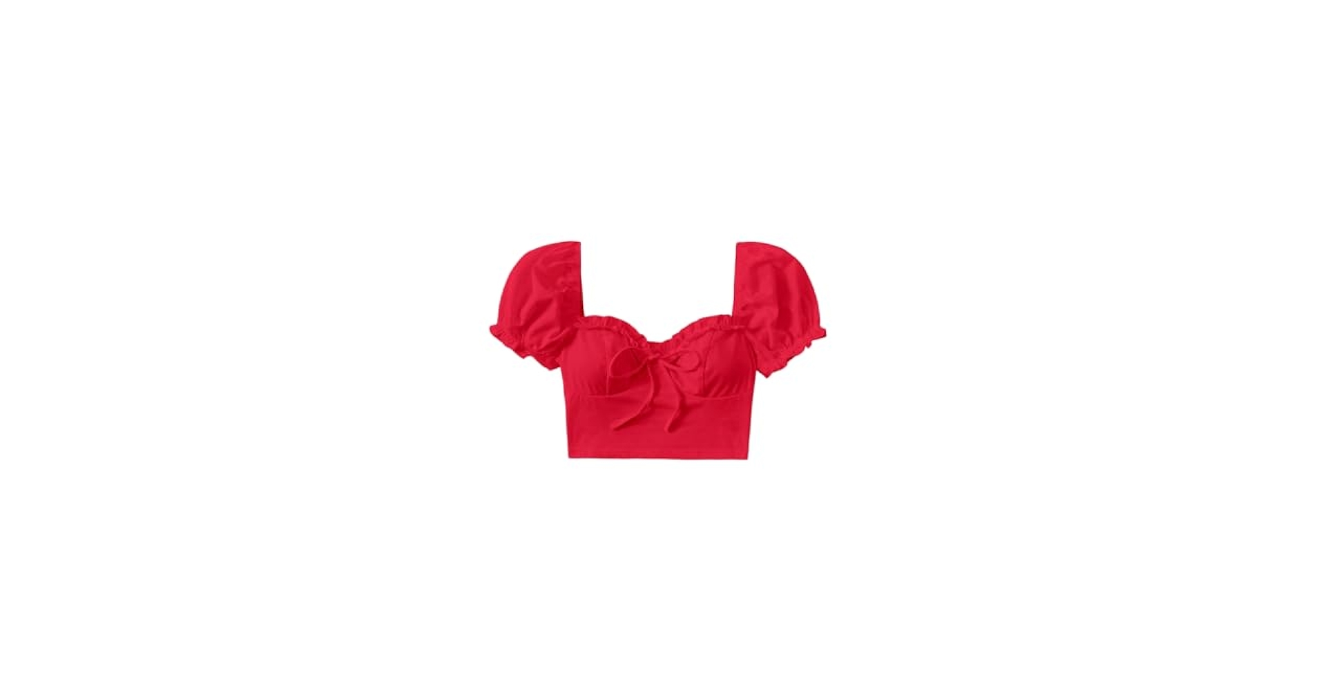 Verdusa Women's Babydoll Tops Puff Sleeve Sweetheart